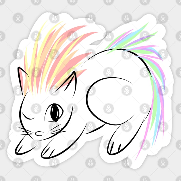 Punk kitty Sticker by MelanieJeyakkumar